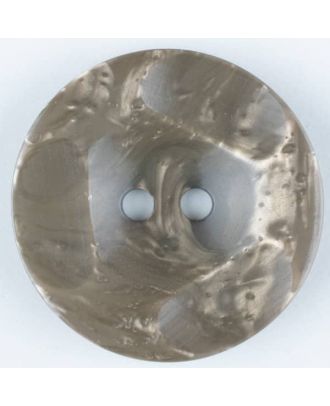 Polyester button, round, 2 holes - Size: 20mm - Color: brown - Art.No. 336702