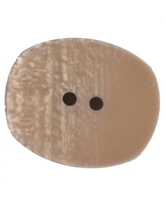 Polyester button, oval, 2 holes - Size: 23mm - Color: beige - Art.No. 346714
