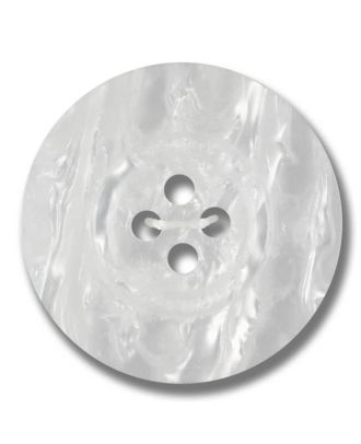 polyester button 4-hole pearlimitation shiny - Size: 18mm - Color: white - Art.No. 311025