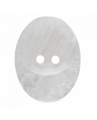 polyester button oval with two holes - Size: 30mm - Color: white - Art.No. 380396