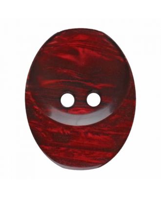 polyester button oval with two holes - Size: 20mm - Color: winered - Art.No. 335823