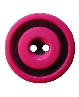 polyester button round shape with matt, two-tone surface and 2 holes - Size: 25mm - Color: pink - Art.No.: 377809