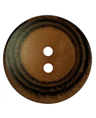 polyester button round shape with matt surface, structure and 2 holes - Size: 18mm - Color: braun - Art.No.: 318812