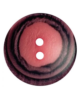 polyester button round shape with matt surface, structure and 2 holes - Size: 28mm - Color: pink - Art.No.: 388807