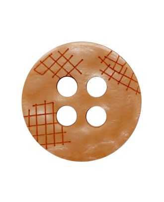 polyester button round shape with 4 holes - Size: 18mm - Color: braun - Art.No.: 314000