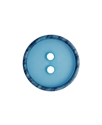 polyester button round shape,transparent with matt surface and 2 holes - Size: 30mm - Color: blau - Art.No.: 405000