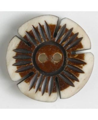 natural horn button 2 holes - Size: 30mm - Color: beige - Art.No. 510023
