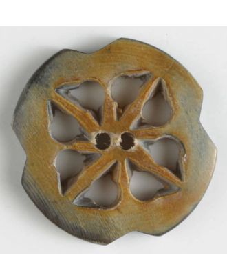 natural horn button 2 holes - Size: 26mm - Color: beige - Art.No. 470048