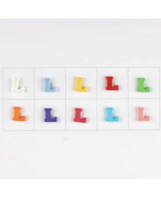 letter L, 10 mixed colours, 3 buttons per colour - Size: 11mm - Color: mixed: red, pink, orange, lilac, blue, yellow, green, white, light blue,rose - Art.-Nr.: 181344