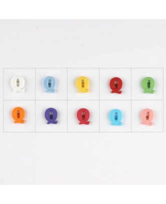 letter Q, 10 mixed colours, 3 buttons per colour - Size: 11mm - Color: mixed: red, pink, orange, lilac, blue, yellow, green, white, light blue,rose - Art.-Nr.: 181349