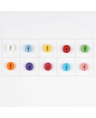 number 0, 10 mixed colours, 3 buttons per colour - Size: 11mm - Color: mixed: red, pink, orange, lilac, blue, yellow, green, white, light blue,rose - Art.-Nr.: 181359
